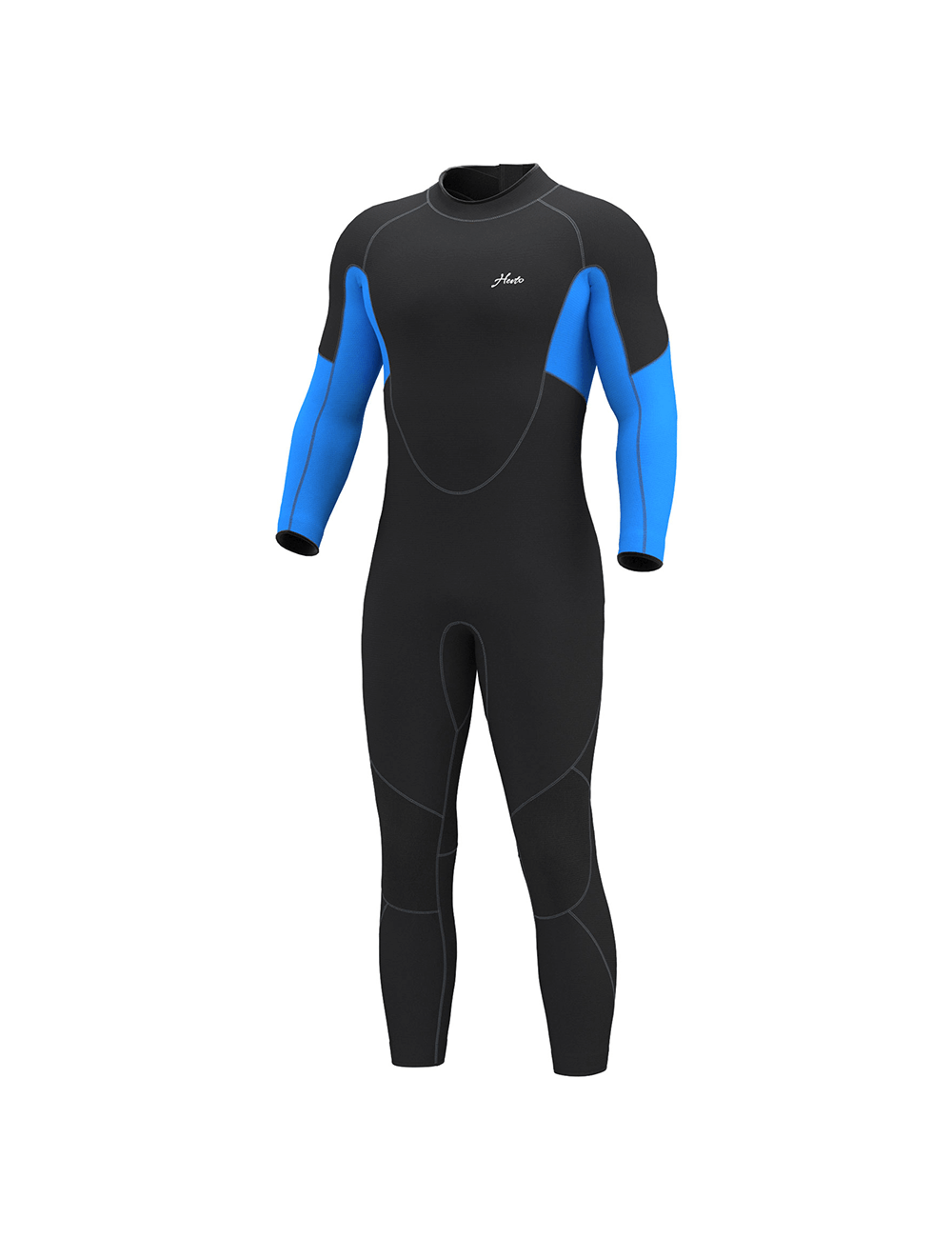 Men Wetsuit 4/3mm Blue Back Zip for Cold Water Flexibility – Hevto Men Wetsuit 4/3mm Blue Back Zip for Cold Water Flexibility – Hevto