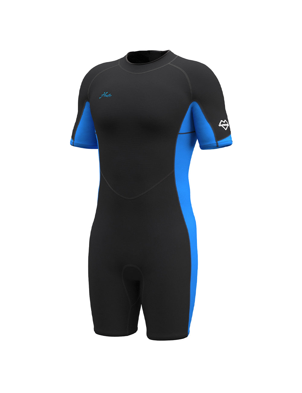 Men Wetsuit Shorty 2mm Blue Back Zip for Warm Water Sports