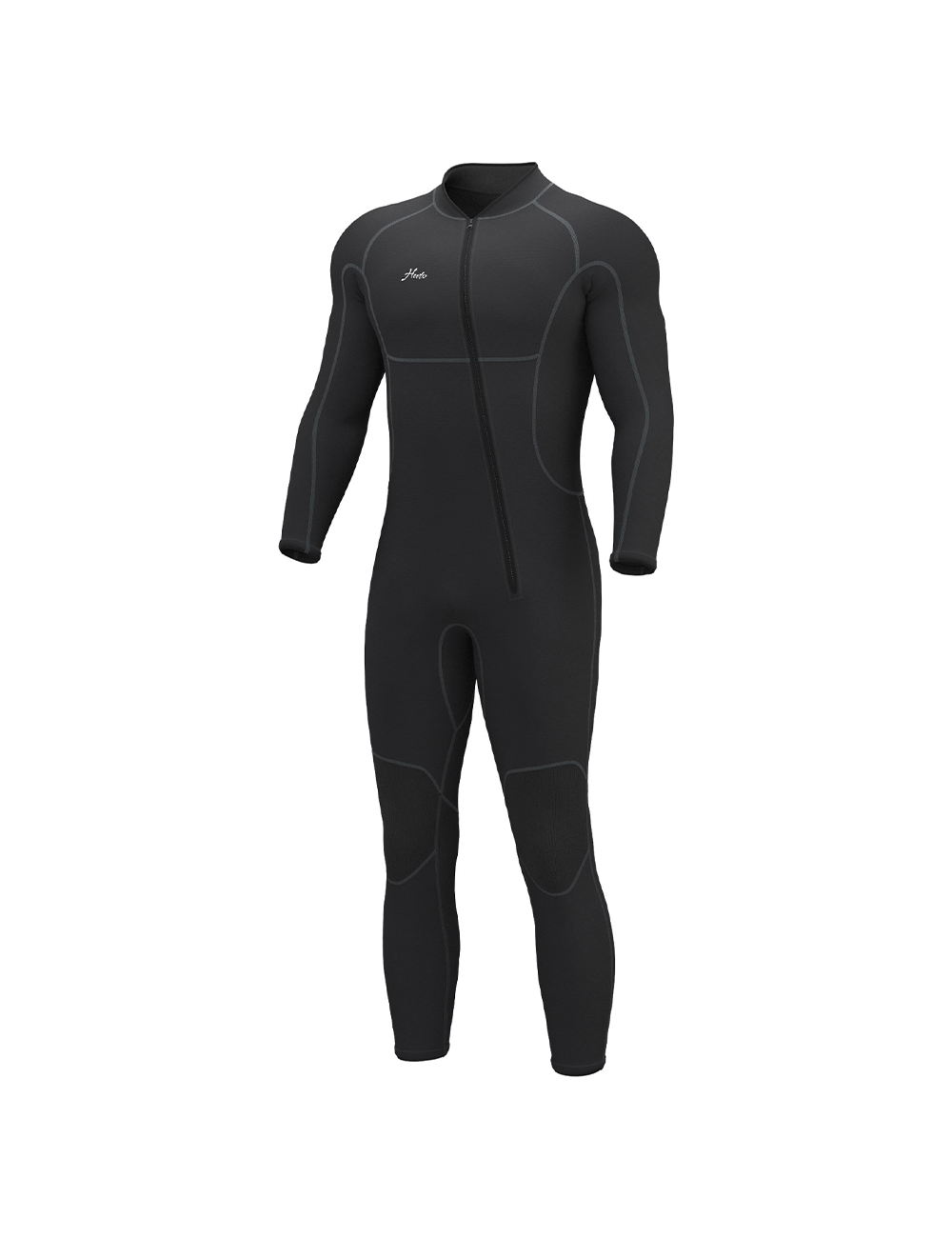 Men Wetsuit 3/2mm Black with Front Zip for Water Sports – Hevto ...