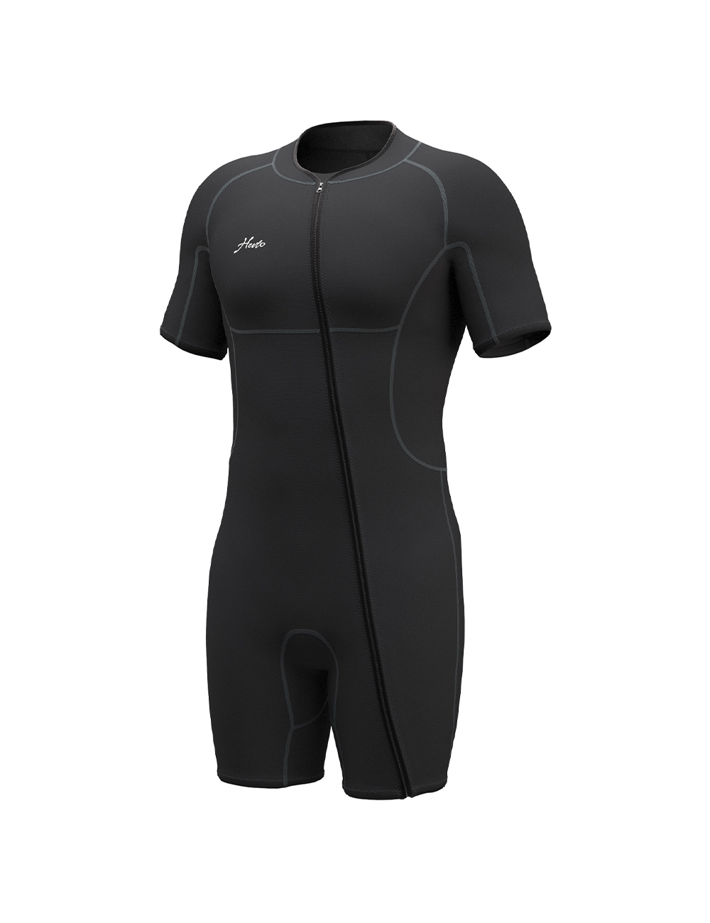 Men Shorty Wetsuit 2mm Black Back Zip for Warm Water Sports
