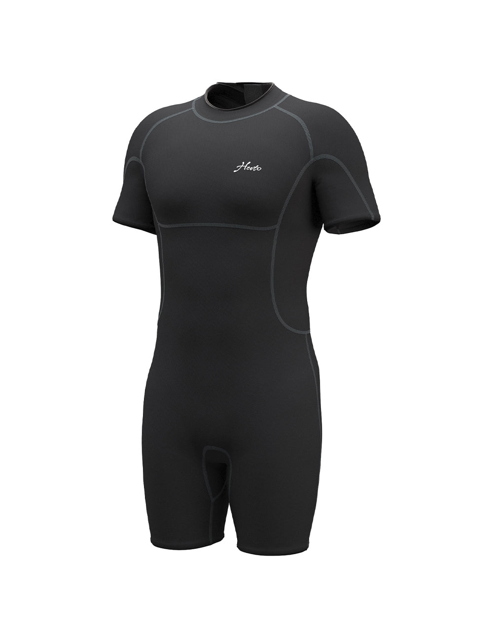 Men Shorty Wetsuit 2mm Black Back Zip for Warm Water Sports