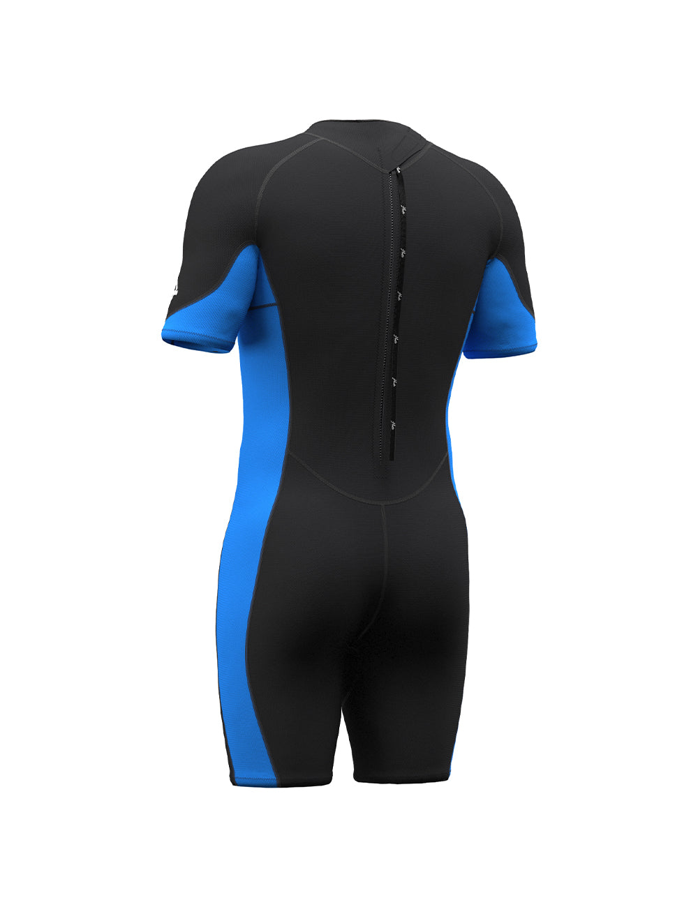 Men Wetsuit Shorty 2mm Blue Back Zip for Warm Water Sports