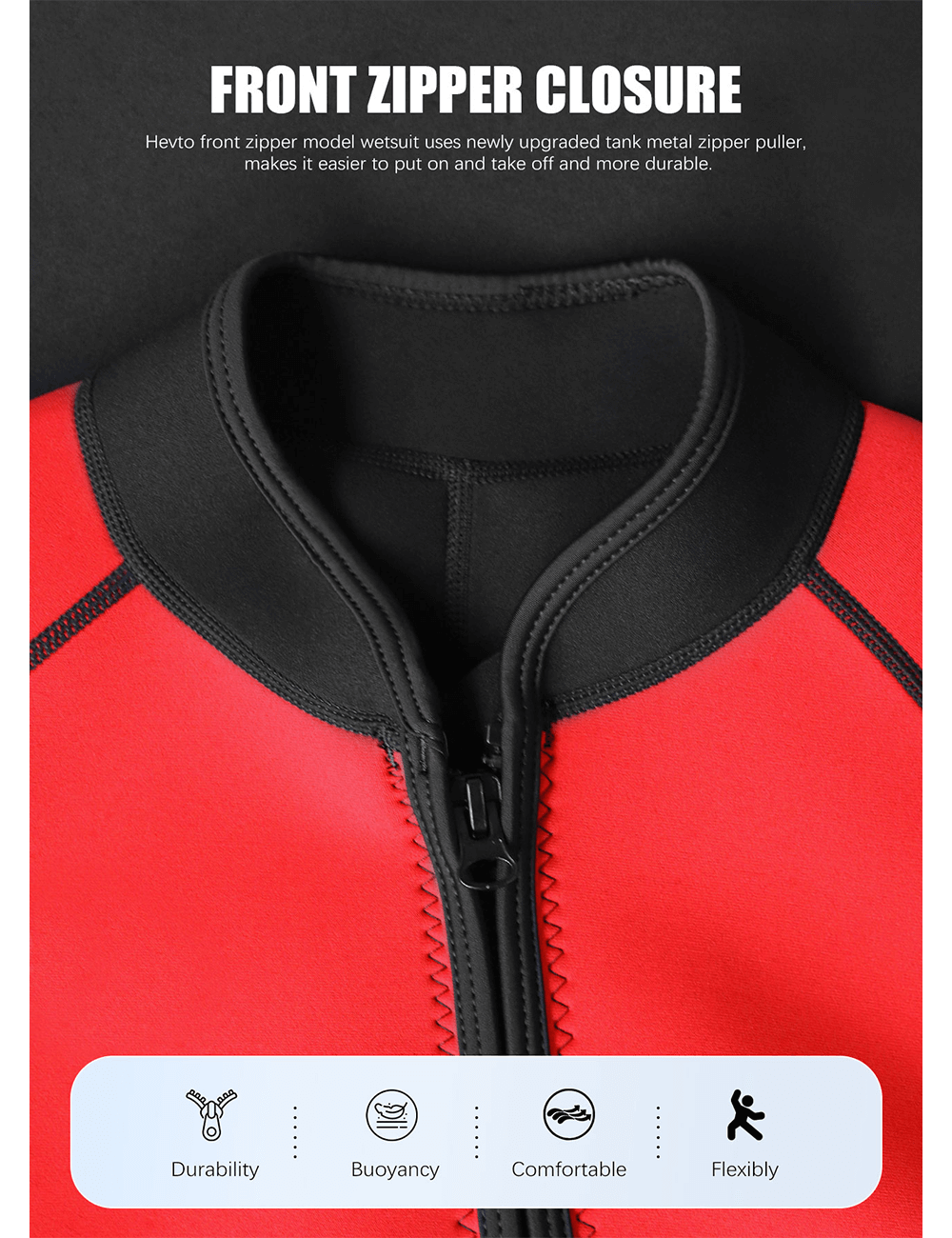 Men Wetsuit 3/2mm Red with Front Zip for Cold Water Warmth Men Wetsuit 3/2mm Red with Front Zip for Cold Water Warmth