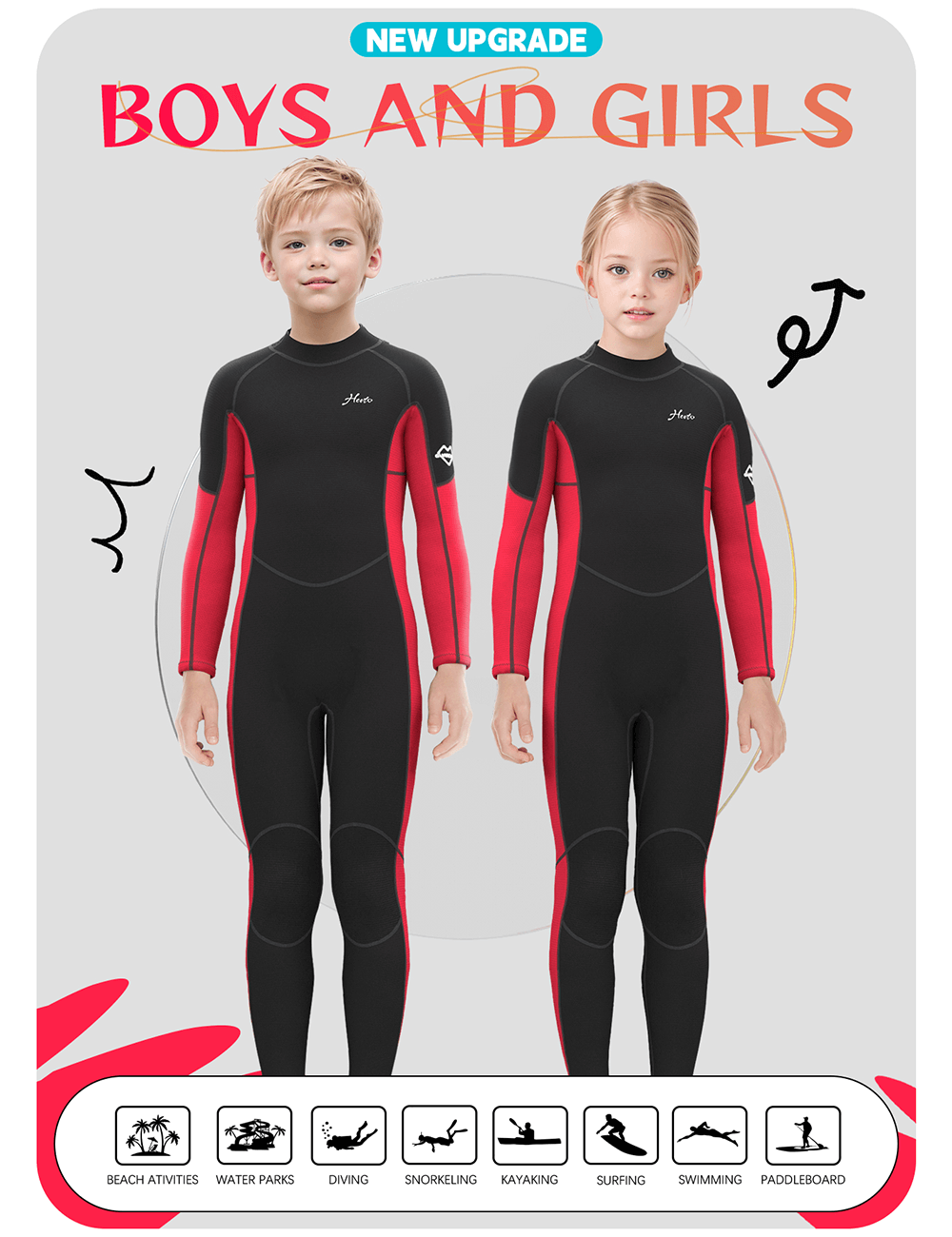 Swimming Diving Wetsuit For Kids Kids Wetsuit 3/2mm Neoprene - Full Body For Swimming Surfing Diving Boys Girls Swimming Suit
